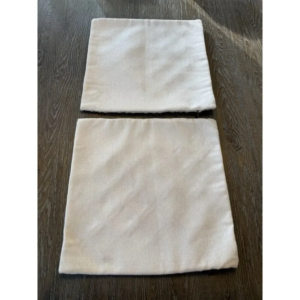 Pier 1 Pillow‎ Cover Embroidered Raised LT Brown/Tan Lines 